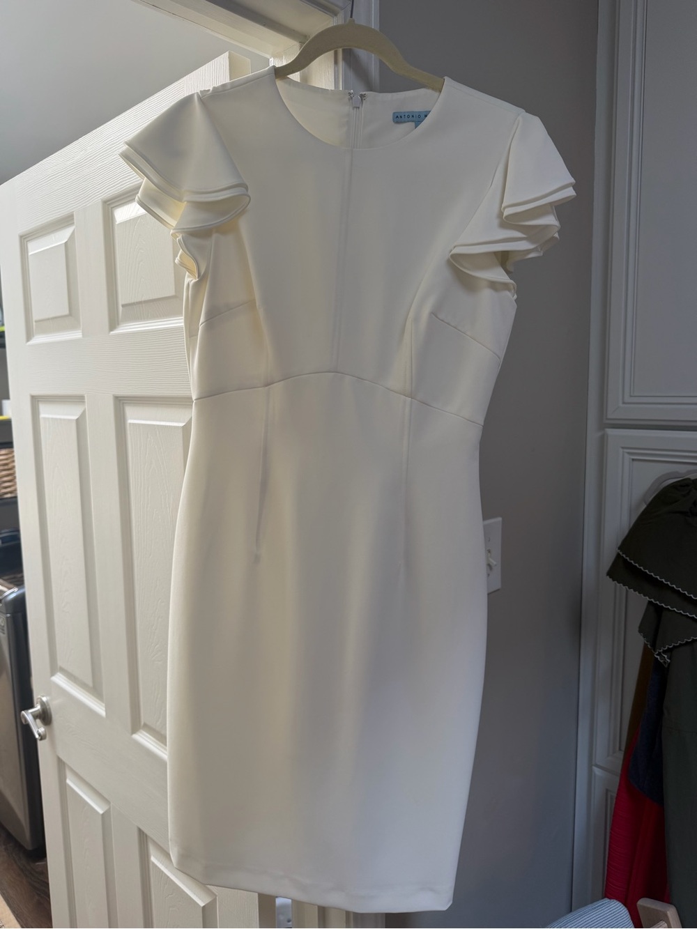 Antonio Melani — Elegant Ruffle Sleeve White Dress - Brand: